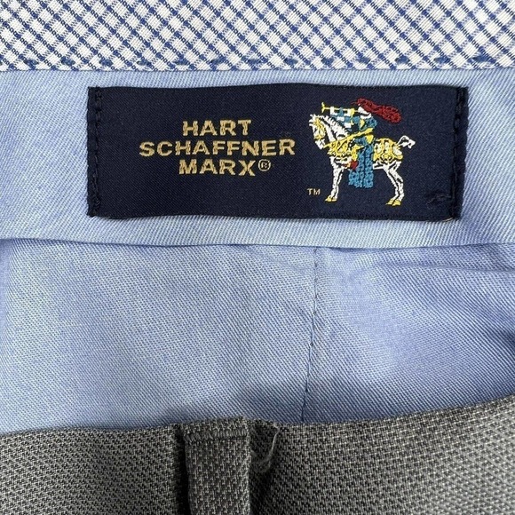 Hart Schaffner Marx Men's Gray 100% Wool Tapered Leg Dress Pants 36X31 - Picture 10 of 12